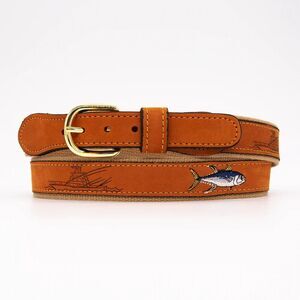 Zep Pro Yellowfin Tuna Embroidered Leather Belt Nautical Fishing Gear MadeUSA 42